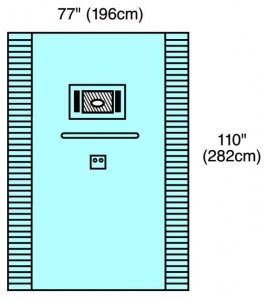 Cardinal Health Ophthalmic Drape with Pouch - Fenestrated Ophthalmic Drape with Fluid Control Pouch, 77" x 110" - 9562