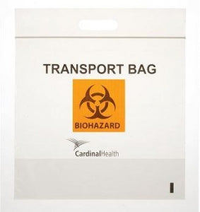 Cardinal Health Specimen Transport Bag - Biohazard Specimen Transport Bag with Score Line, Front Pouch and Adhesive Closure, Clear, 2 Mil, 6" x 10" - AD6X9BIO