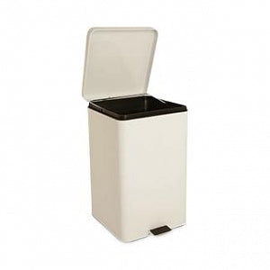 Cardinal Health Step-On Trash Can and Liner - White Square Metal Step-On Trash Can, 32 qt. - C35266