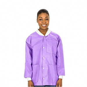 Cardinal Health Disposable Hip-Length Lab Coats - Hip-Length Lab Jacket, Disposable, Purple, Size L - C3630PPL