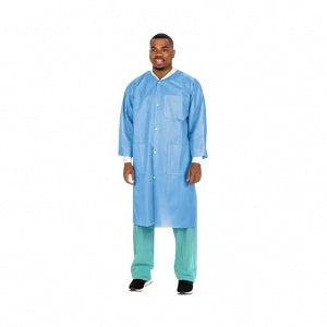 Cardinal Health Disposable Lab Coats - Lab Coat, Knee Length, Disposable, Ceil Blue, Size XL - C3660CBXL