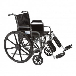 Cardinal Health Wheelchairs - 500-lb. Capacity Wheelchair with Desk-Length Arms, Elevating Leg Rests and Chrome Finish, 24" x 18" - CW0007CEL