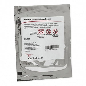 Cardinal Health Medicated Petrolatum Gauze - Medicated Petrolatum Gauze, Sterile, 1" x 8" - C-WMD18P