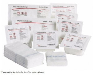 Stryker X-Ray Detectable Sponges - X-ray Detectable Gauze Sponge, 16-Ply, 8" x 4" - SM-8416-7S