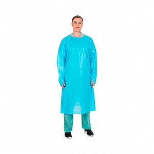 Cardinal Health Poly-Coated Isolation Gowns - Poly-Coated Fluid-Protection Isolation Gown, Size XL - V5213PG