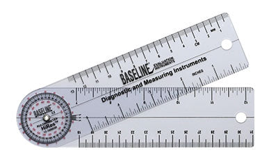 Baseline Plastic Goniometer - Rulongmeter Style - HiRes 360 Degree Head