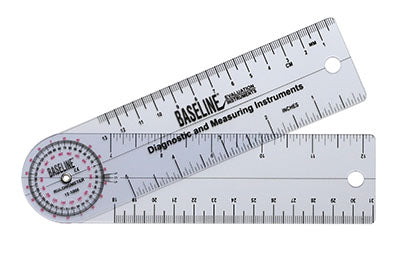 Baseline Plastic Goniometer - Rulongmeter Style - 360 Degree Head