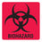 Biohazard Warning Labels Bilingual Biohazard - FL Red - 3"W x 3"H