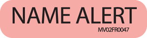 PDC Healthcare Alert ID Bands - "Name Alert" Label, Fluorescent Red, 1-7/16" x 3/8" - MV02FR0047
