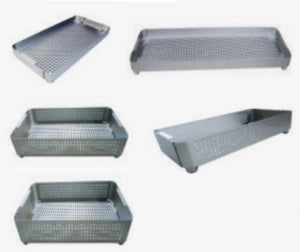 Case Medical Perforated Mini / Narrow Anodized Aluminum Trays - Perforated Mini Anodized Aluminum Insert Tray for SC02M(G) and SC03M(G), 11.8" x 5.8" x 1" - ST01