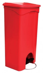 Continental Commercial Products LLC Plastic Step-On Trash Cans - Plastic Step-On Can, Red, 23 gal., Mobile - 23RD