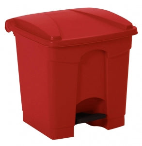 Continental Commercial Products LLC Plastic Step-On Trash Cans - Plastic Step-On Can, Red, 8 gal. - 8 RD