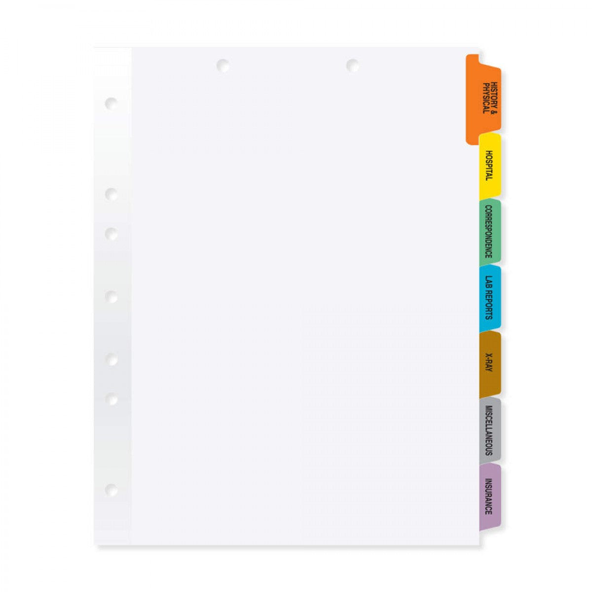 Filepro Chart Divider Side Tab Position #1-7 1/7 Cut 7 Titles|Mylar Re ...