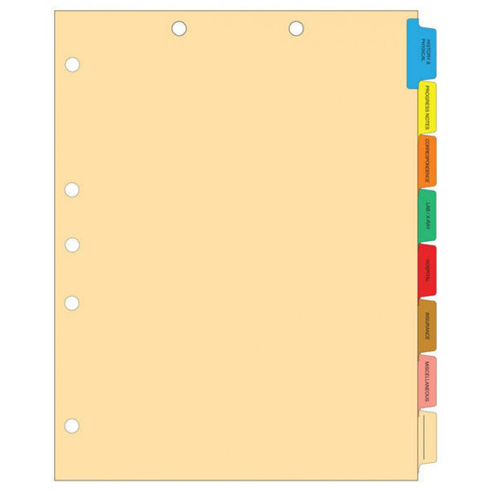 Assorted Tab Colors 8 1/2" X 11" 50/Box