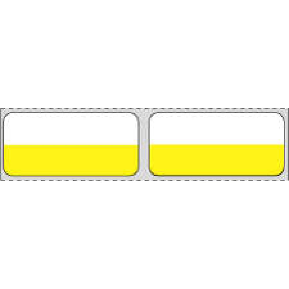 Label Thermal Transfer Piggyback Paper Permanent 2 3" Core 1 7/8" X 7/8" White With Yellow 8000 Per Roll