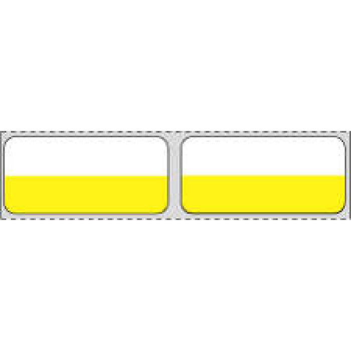 Label Thermal Transfer Piggyback Paper Permanent 2 3" Core 1 7/8" X 7/8" White With Yellow 8000 Per Roll