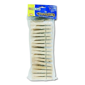 Pacon Corporation Wood Spring Clothespins - 50 Pack Wood Spring Clothespins - 3658-01