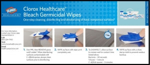Clorox Bleach Germicidal Wipes - Clorox Bleach Wipes, Tub, 110 Wipes, 12" x 12" - 30358