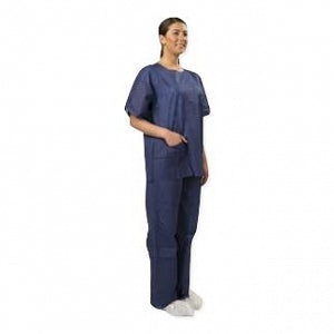 Cellucap Disposable Polypropylene Navy Blue XL Scrub Shirt - Disposable Polypropylene Navy Blue XL Scrub Shirt - 636XL
