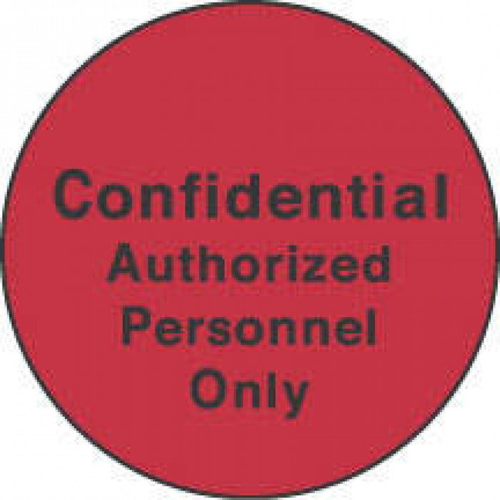 Label Paper Permanent Confidential Authorized Red 1000 Per Roll