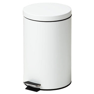 Clinton Industries Round White Waste Receptacle - RECEPTACLE, WASTE, FOOT OP, WHT, STEEL, 13QT - TR-13W