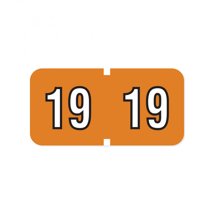 Color: Orange Dimensions: 1" X 1/2" Before Folding Permanent Adhesive Quantity: 500/Roll