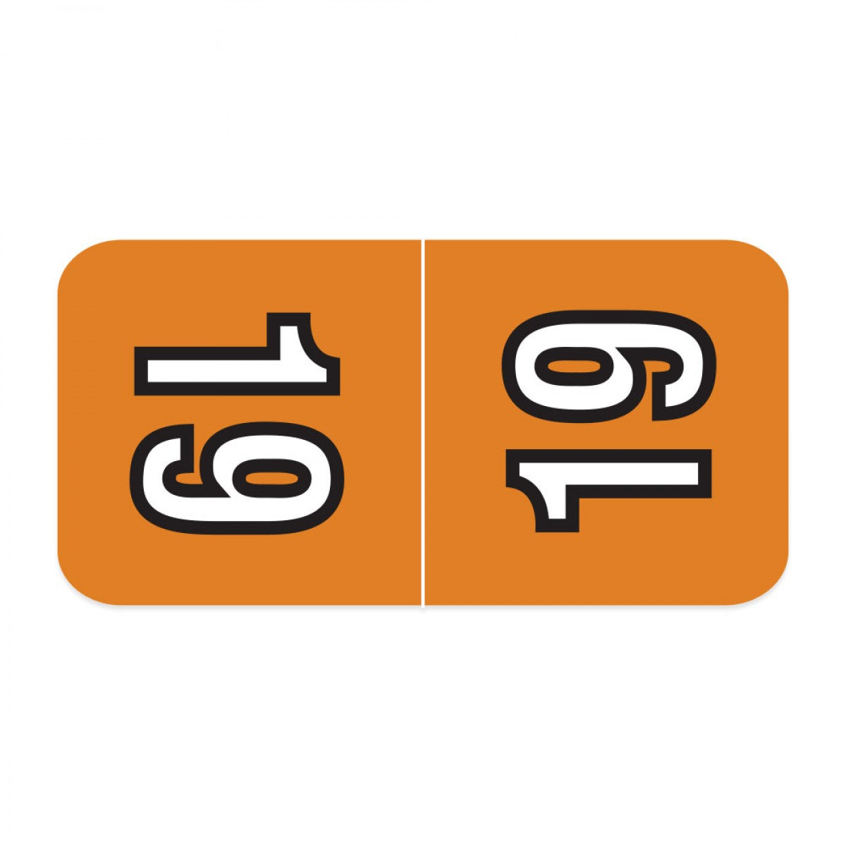 Colwell Compatible Color Code Label Year "19" 3/4 X 1-1/2 Orange Mylar ...