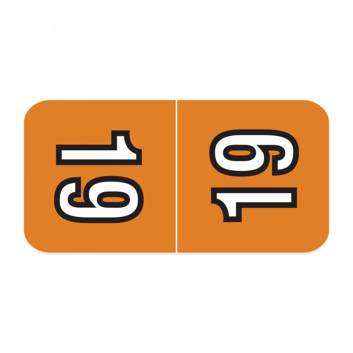 Color: Orange Dimensions: 3/4" X 1-1/2" Before Folding Permanent Adhesive Quantity: 500/Roll