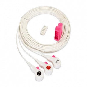 Cardinal Health Disposable Cable / Leadwire Systems - Disposable Patient Comfort 3 Lead EKG Cable, 120" - 33103B
