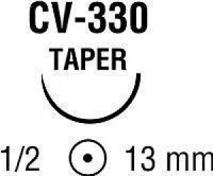 Medtronic TiCron Sutures - Ti-Cron Suture, Blue, Size 3/0, 1 x 24", 1/2 Circle CV-330 Needle, Double Armed - 88863226-41