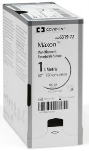 Medtronic Maxon Green Synthetic Absorbable Sutures - Maxon Green Suture, Size Reverse Cutting, Size 1, 30", C9/GS-11 Needles, 1/2 Circle - 8886675571