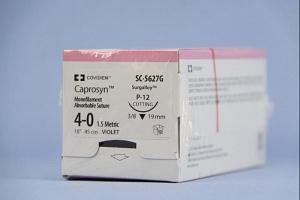 Medtronic Violet Caprosyn Sutures - Caprosyn Suture, Violet, Size 5/0, 18" P-13 Needle - SC-5587G