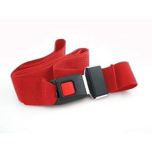MedSource Woven Polypropylene Straps - Woven Polypropylene Strap, Metal Buckle, Loop Ends, 5', Red - MS-ST597