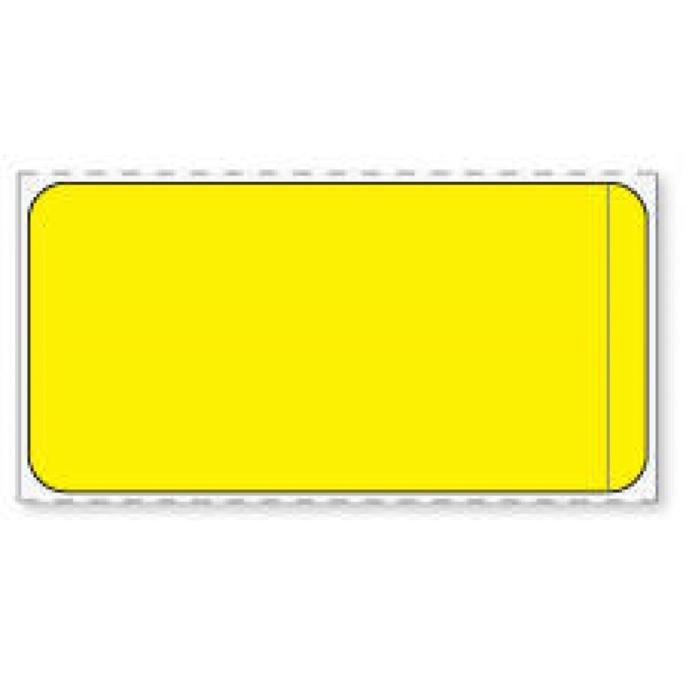 Label Direct Thermal Piggyback Paper Permanent 3" Core 2" X 1" Yellow 1500 Per Roll, 6 Rolls Per Case