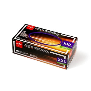 Medline Critical Response Powder-Free Nitrile Exam Gloves - Critical Response Orange Nitrile Exam Gloves, Size 2XL - CR911XXL