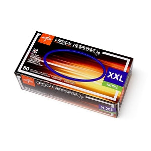 Medline Critical Response Powder-Free Nitrile Exam Gloves - Critical Response Orange Nitrile Exam Gloves, Size 2XL - CR911XXL