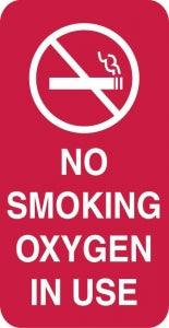 Crest Healthcare Magnetic Care Instruction Signs - SIGN, MAGNETIC, NO SMOKING / O2 IN USE - 100804