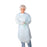 Medline Polyethylene Fluid-Resistant Protective Gowns - Polyethylene Isolation Gowns with Thumb Loop, Blue, Universal Size - CRI5010