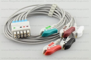 GE Healthcare Leadwire Sets - Leadwire Set, 5 Lead, AHA, Grabber, Marquette Compatible - 412681-001