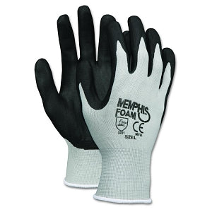MCR Safety Memphis Economy Foam Nitrile Gloves in Gray / Black - Economy Foam Nitrile Gloves, Gray / Black, Size Large - 9673L