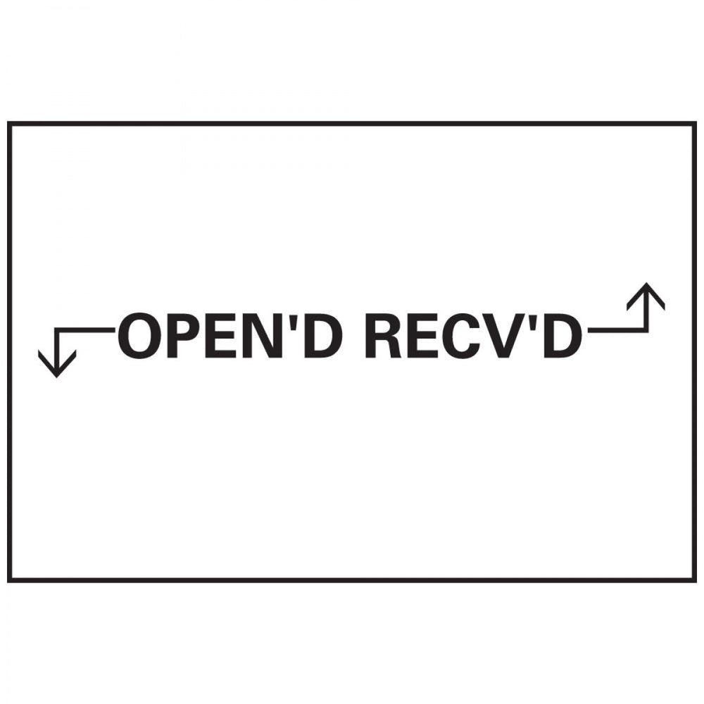 Label Compatible With Cs-2 Guns Paper Permanent Opend Recvd 1" Core 15/16" X 5/8" White 1000 Per Roll, 24 Rolls Per Box