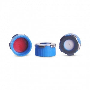 DWK PTFE / Silicone Septa and BlueMAG Caps - CAP, 9MM, WHITE SIL / RED PTFE, 0.040, 1 SLIT - 09-4101