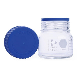 DWK KimCote GLS 80 Clear Wide-Mouth Media Bottles - KimCote GLS 80 Clear Wide-Mouth Media Bottle, 250 mL - 14390-0250