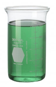 DWK Life Sciences Kimax Tall Form Berzelius Beakers - Tall No-Spout Berzelius Glass Beaker, 300 mL - 14020-300