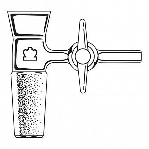 DWK Kimble Vacuum Adapter for Rotating Distillation Receiver - Vacuum Filtration Adapter with PTFE Stopcock, 14/20 Joints, #2 Hose Connection - 178130-1420