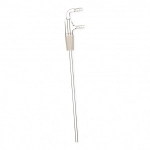 DWK Life Sciences Kimble Inlet Thermometer w/Hose Conn Adapter - Bleed-Type Inlets, 24/40 Joints, #2 Hose Connection - 181000-2440