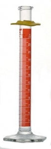 DWK Kimble Class B Cylinder w/Single Scale and Red Stripe - Class B TD Cylinder with Single White Scale and Red Stripe, Bumper, 50 mL - 20024D-50