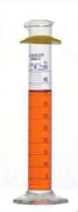 DWK Kimble Class B Cylinders with Single Blue Metric Scale - Class B Cylinder with Single Blue Ceramic Metric Scale, Bumper, 10 mL - 20025-10