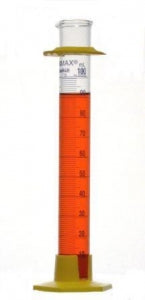 DWK Kimble Educational Grade Cylinders with Plastic Base - Educational Grade Cylinder with Plastic Base, Bumper, Blue Scale, 10 mL - 20025H-10