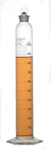 DWK Life Sciences Kimble Class B Cylinder w/Single Metric Blue - Class B Cylinder with Single Metric Blue Scale, Standard Taper Stopper, 1L - 20040-1000